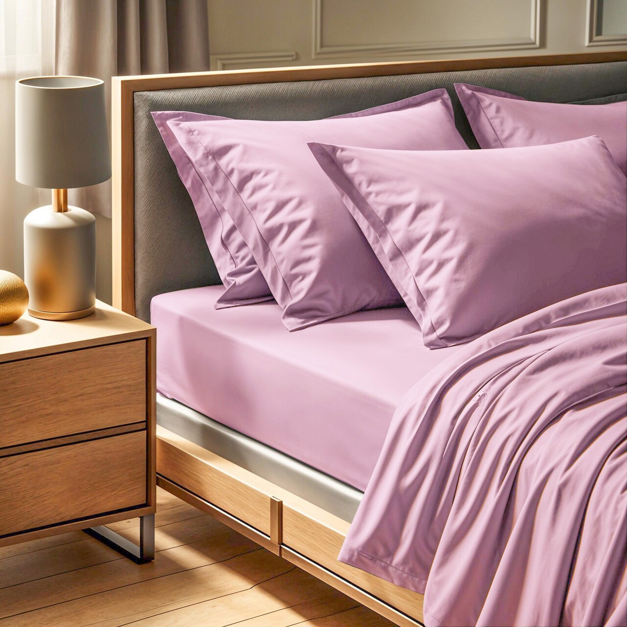 Cearceaf de pat cu elastic Ranforce Single Small (FR), L'essentiel Maison, Tonne Rosse, Roz prafuit - imagine 5